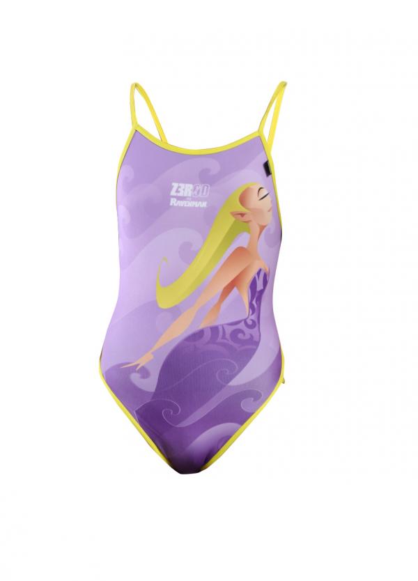 Girls one piece kid swimsuit - Ravenman purple ZEROD  