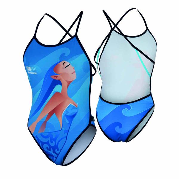 One piece athletic women swimsuit - ZEROD Ravenman Atoll
