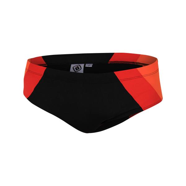 Z3R0D - Brief de natation Vintage BLACK RED ORANGE