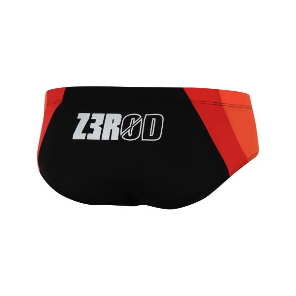 Z3R0D - Brief de natation Vintage BLACK RED ORANGE