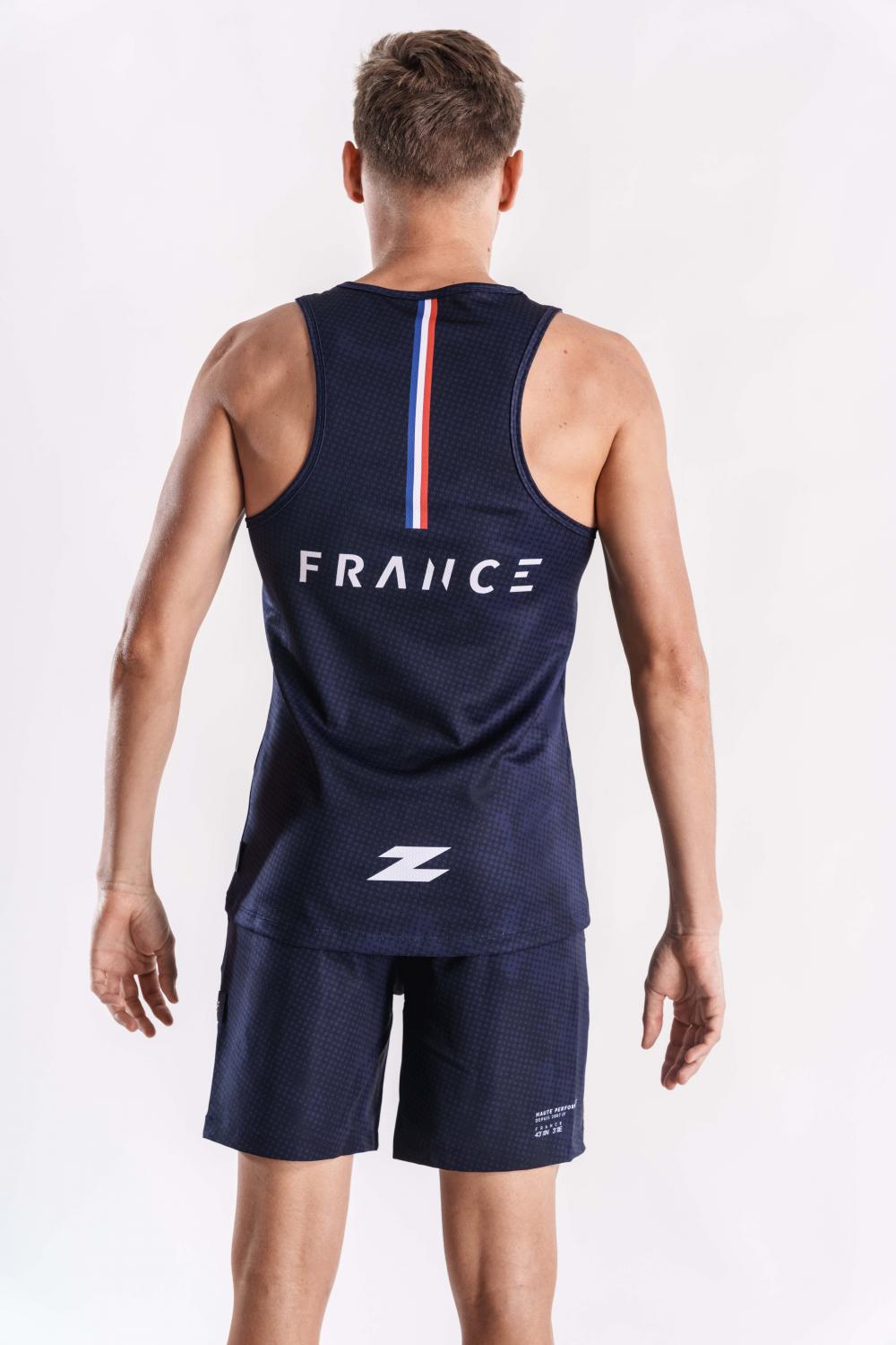 Débardeur course à pied homme équipe de France Z3R0D