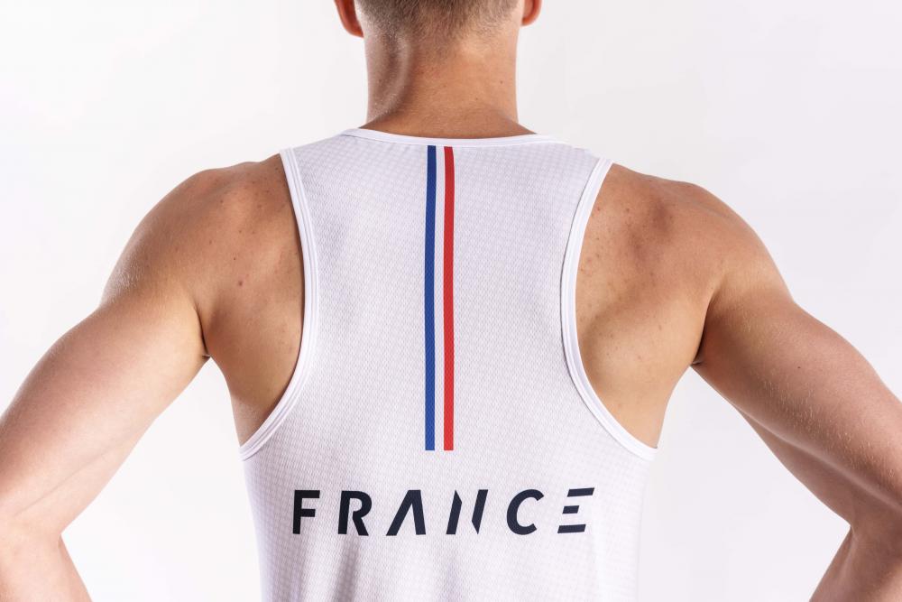 Débardeur course à pied homme équipe de France Z3R0D